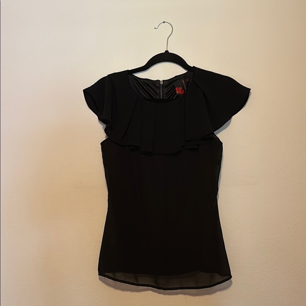 Chic Black Ruffled Blouse